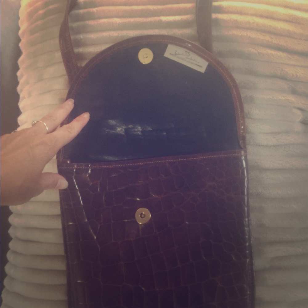 Brown leather cross body bag